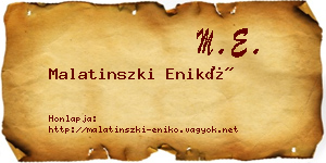 Malatinszki Enikő névjegykártya