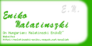 eniko malatinszki business card